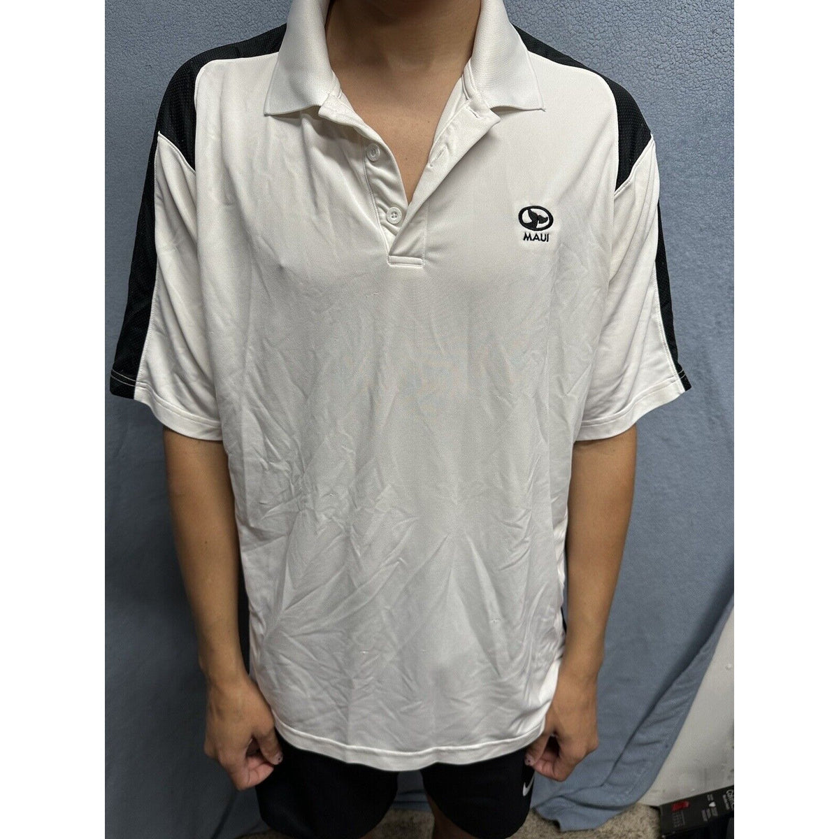 Men’s Large White Heat Gear Under Armour Maui Polo Shirt