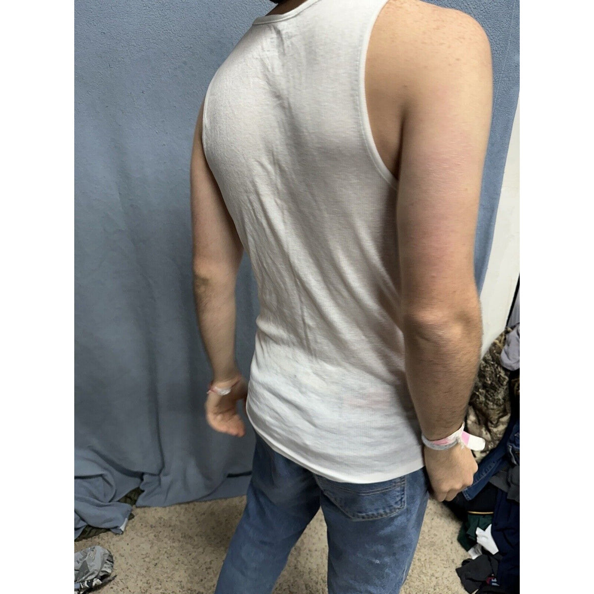Men’s Perry Ellis Portfolio Large Tank Top Muscle Shirt White