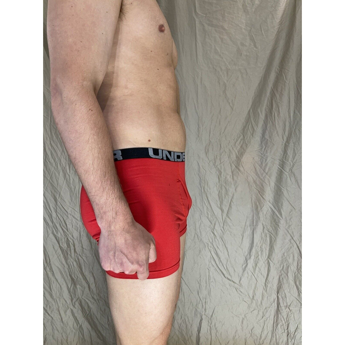 youth XL Red under armour fitted heat gear boxer briefs