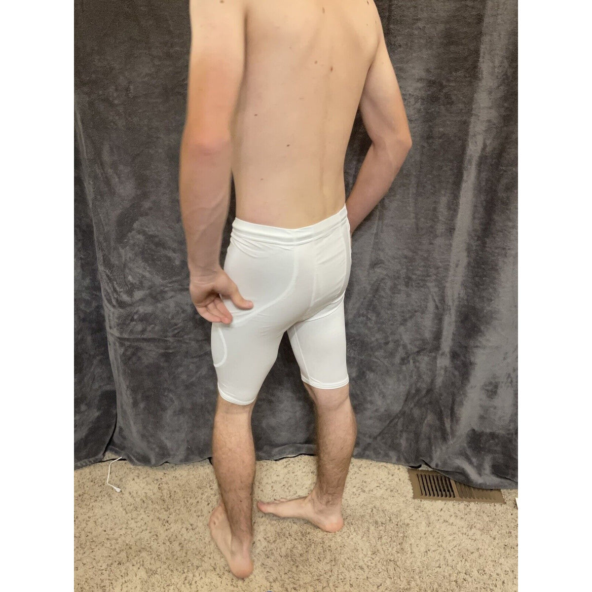 men's alleson athletic medium white football compression shorts