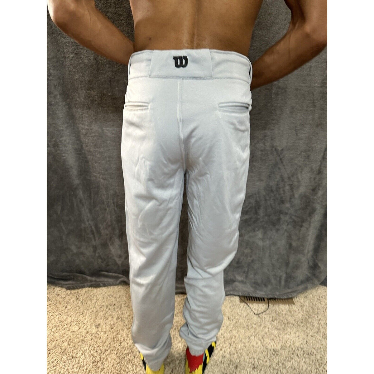 Men’s Gray Wilson Large Baseball Pants
