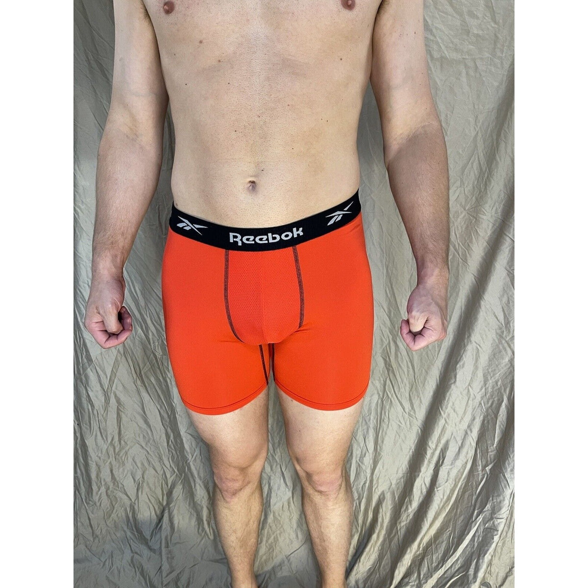 men's reebok Red/orange large compression boxer brief