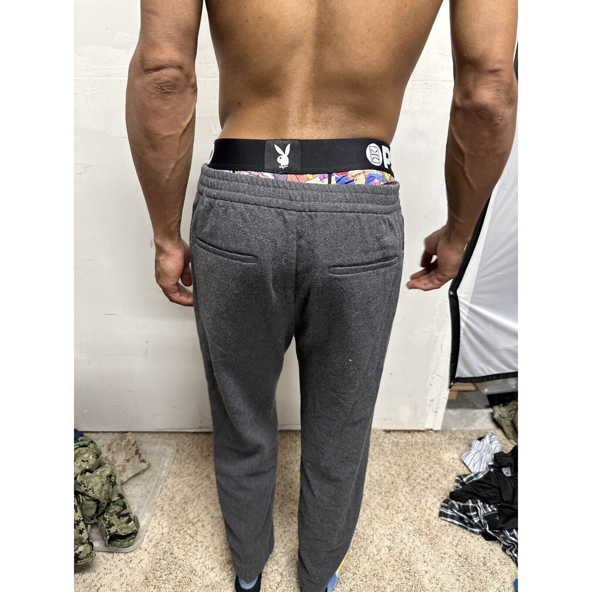 Men’s Gray Medium H&M Regular Fit Sweat Pants with Pockets