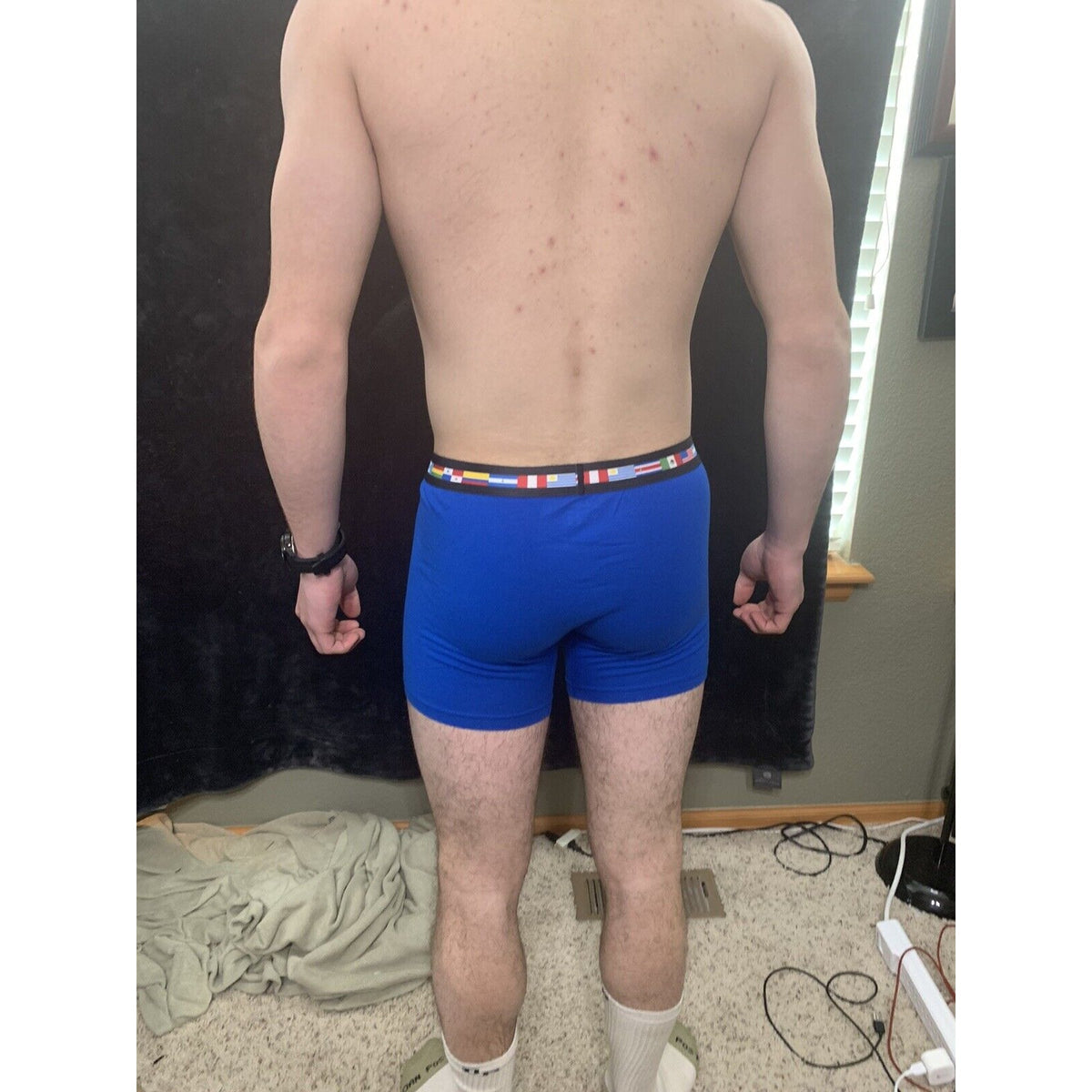 Men’s Papi Medium Boxer Briefs Royal Blue International 5% Spandex