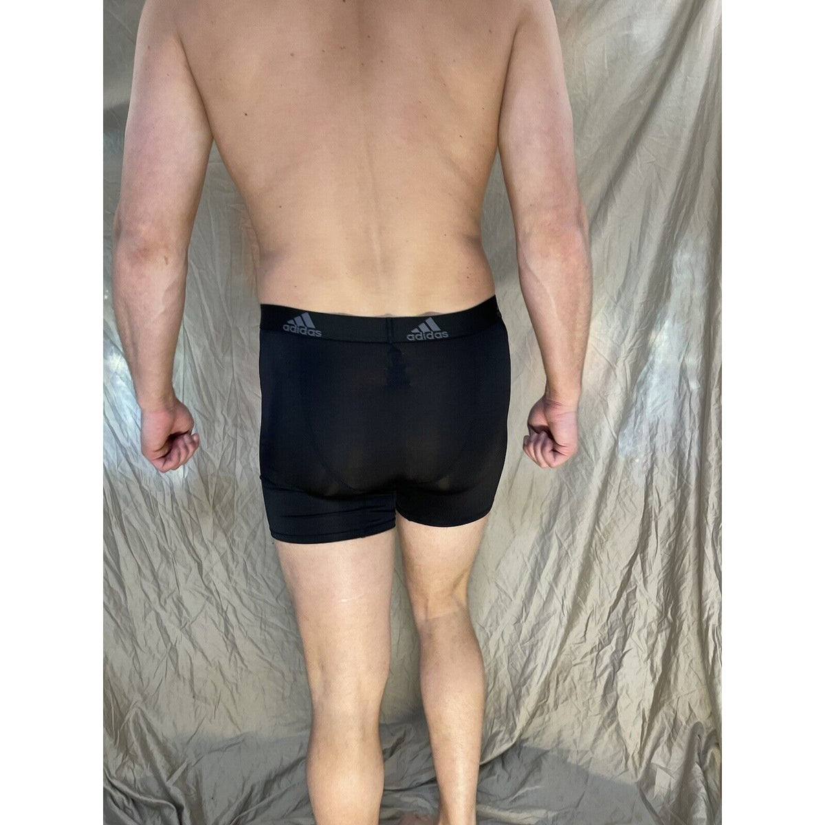 men's black adidas aeroready black compression boxer briefs Large