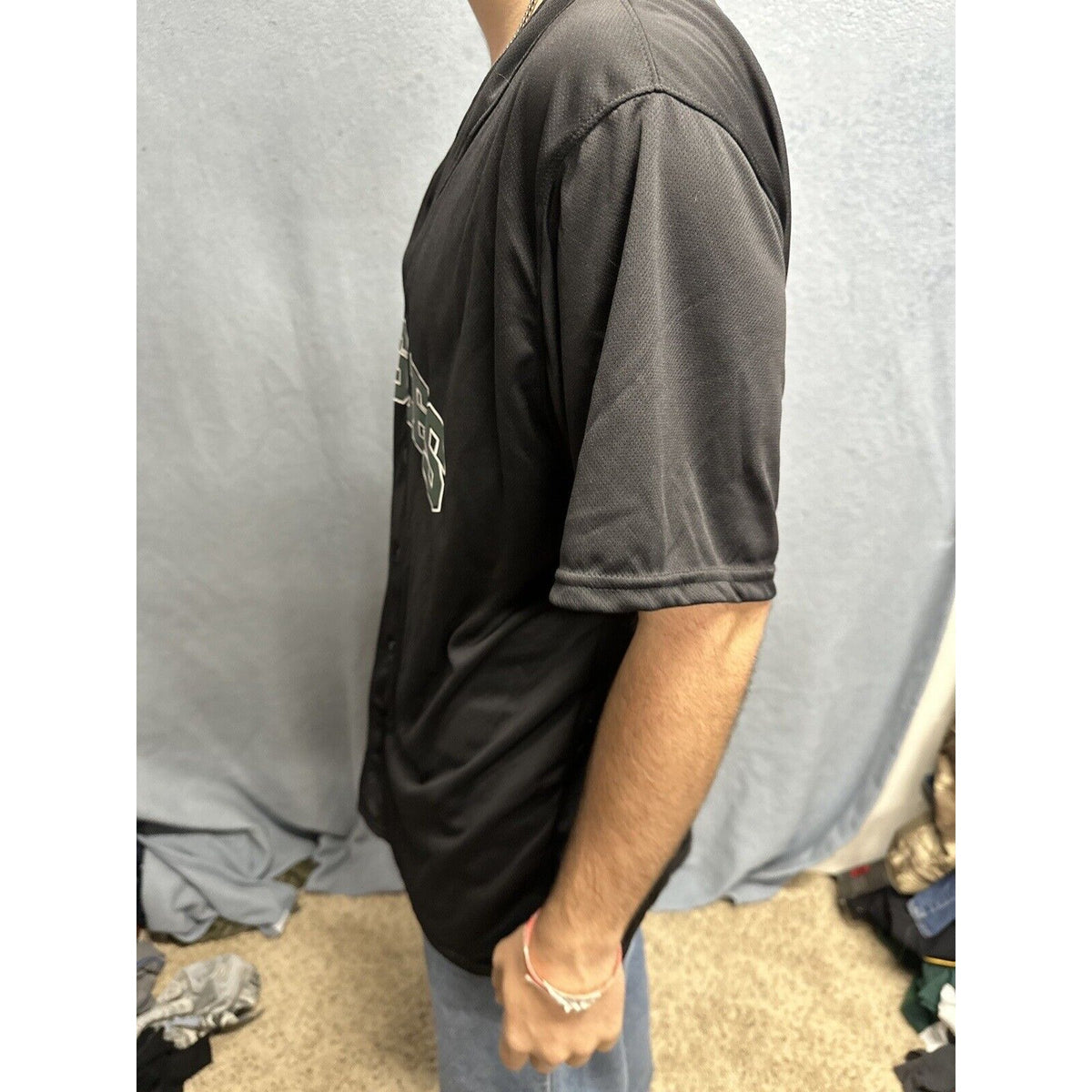 Men’s Augusta Sportswear Black Large Eagles Baseball Jersey