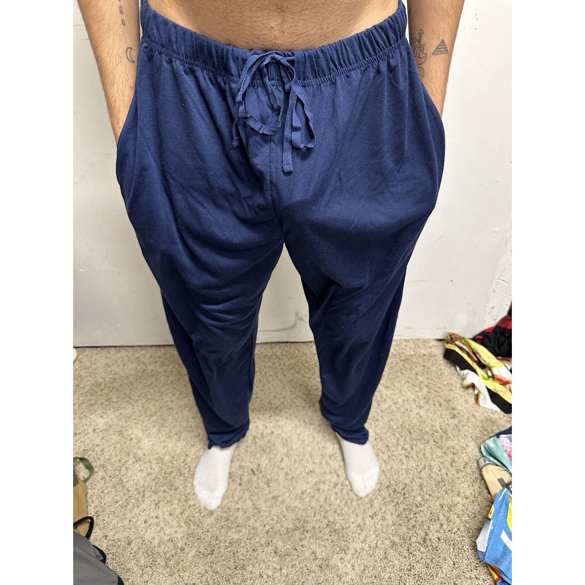 Men’s Dark Blue Collections Lounge Pants Sleep Wear Large