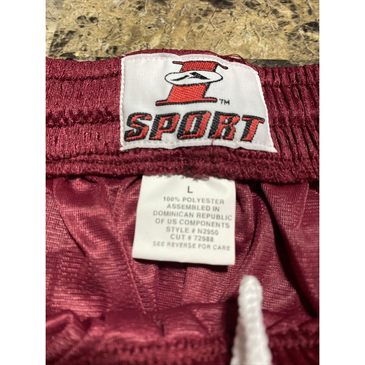 Soffe Intensity Athletic IA Men’s Large Maroon Basketball Training Mesh Shorts