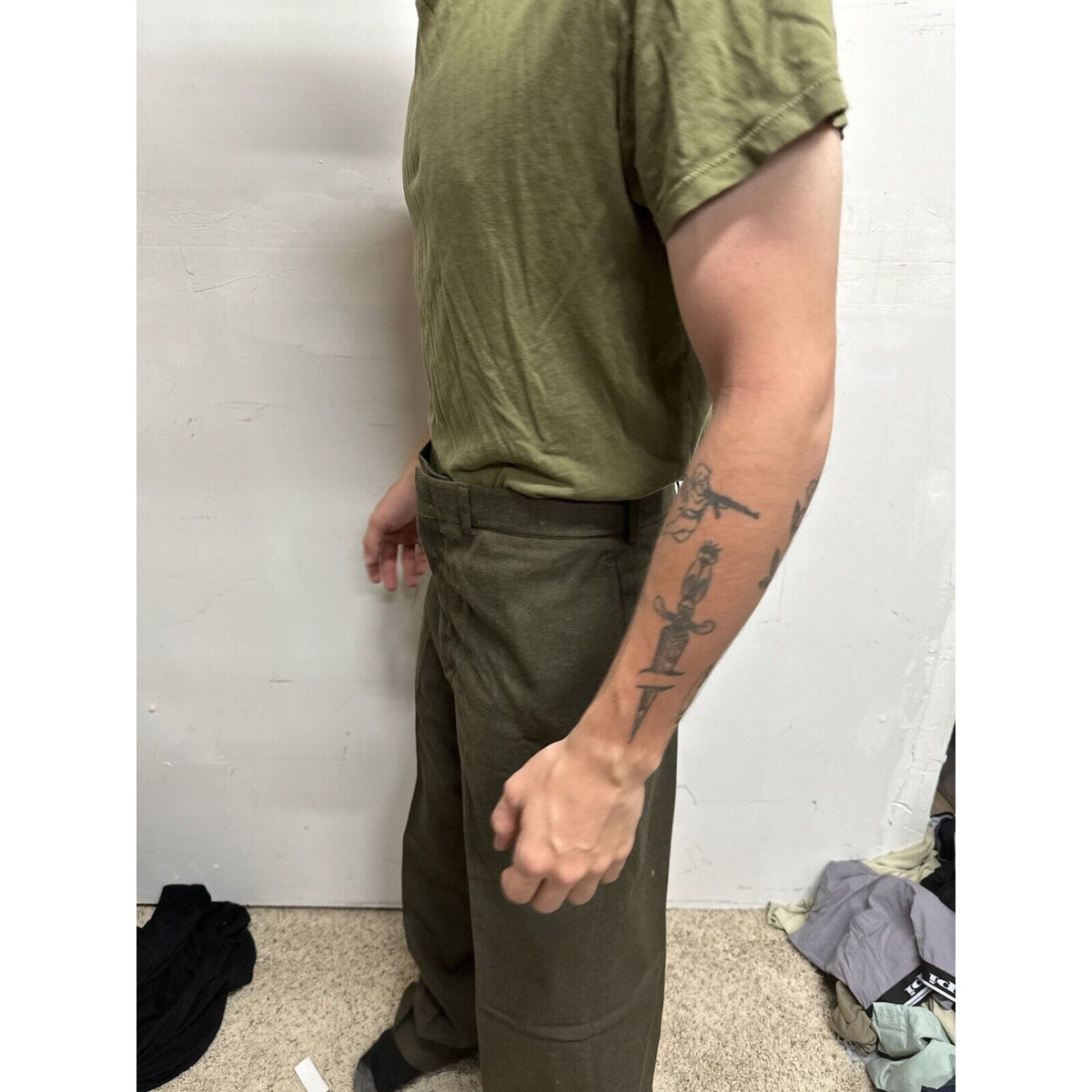 Men’s Usmc Marines Green Size 35L Wool Uniform Pants  Only