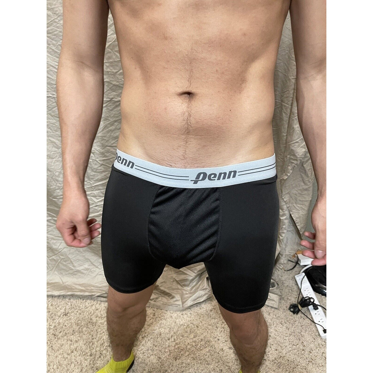 men's black penn medium compression boxer shorts
