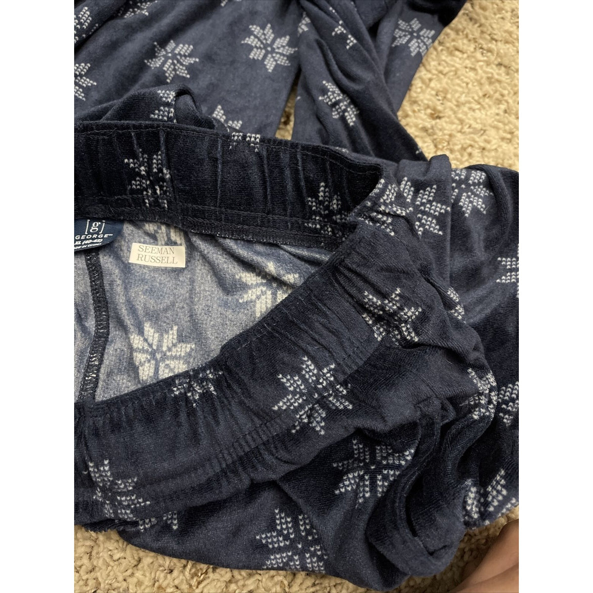 Men’s XL George Snowflake Blue sleepwear Flannel