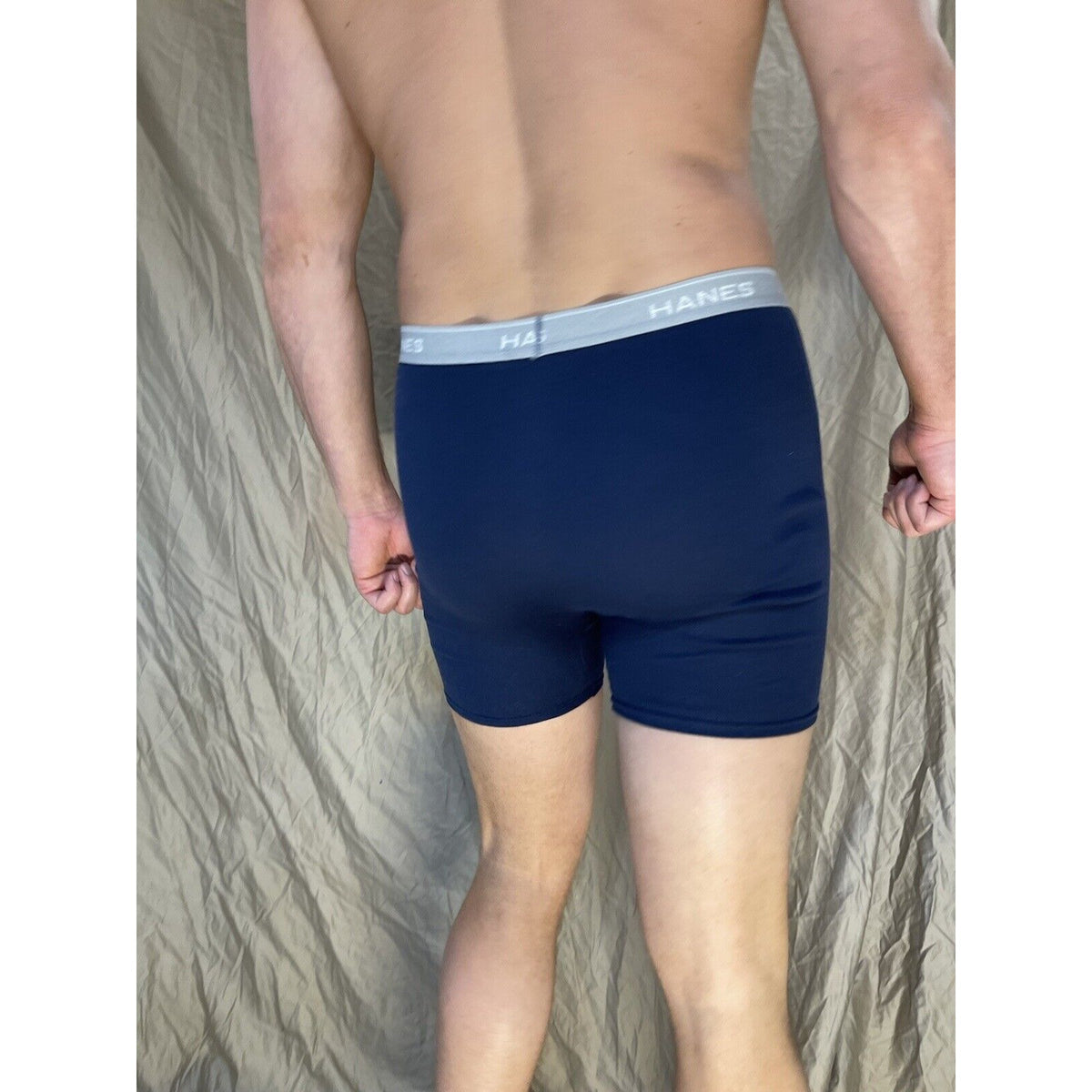 men's Medium  hanes Dark blue boxer brief Comfort Flex