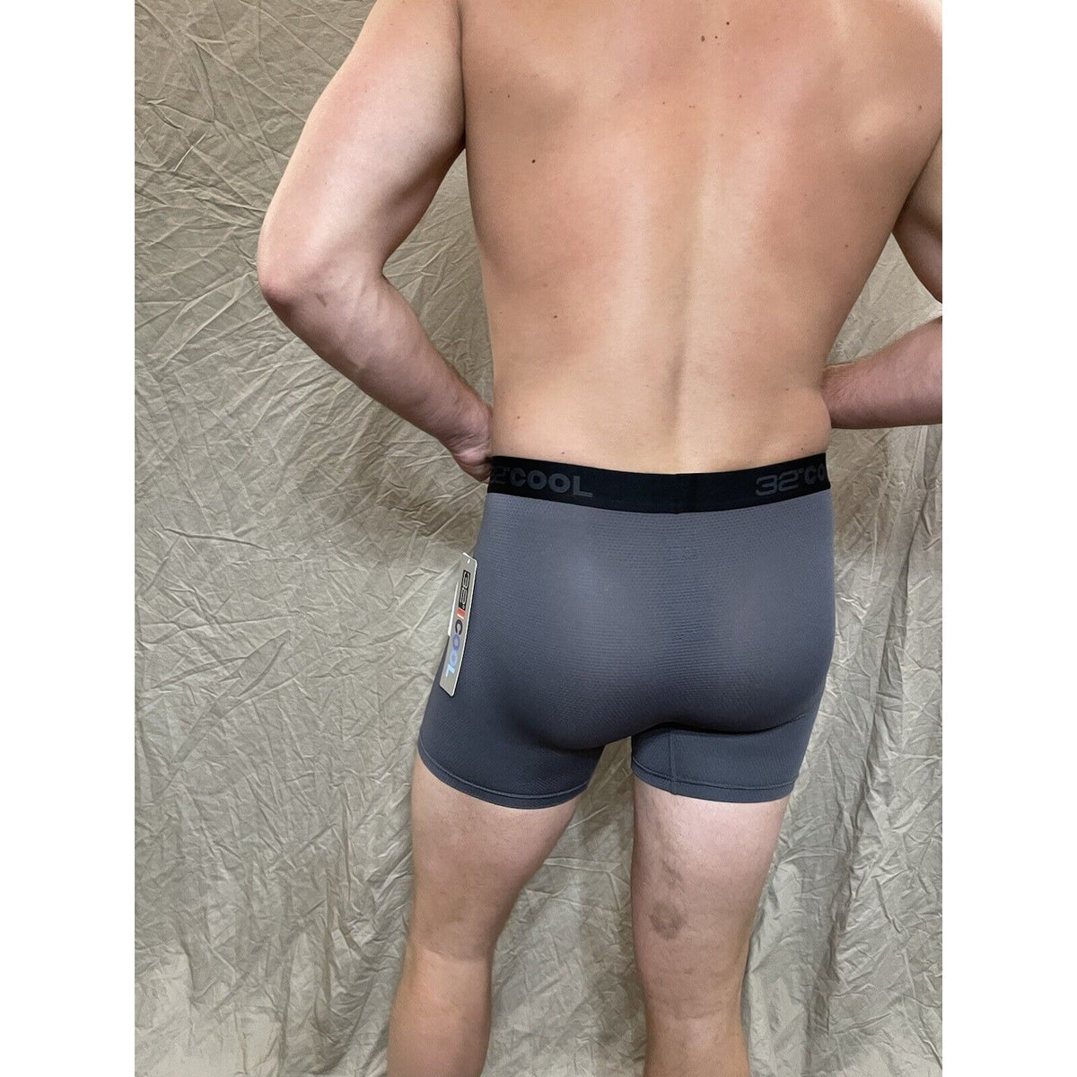men's 32 degree cool charcoal gray mesh boxer brief Medium