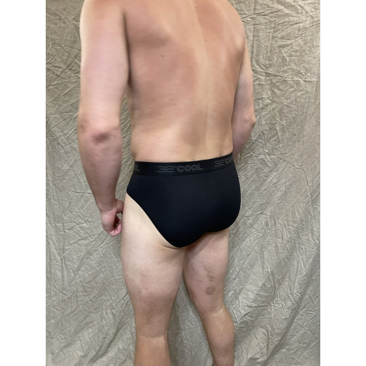 men's black 32 degrees 8% spandex athletic brief small
