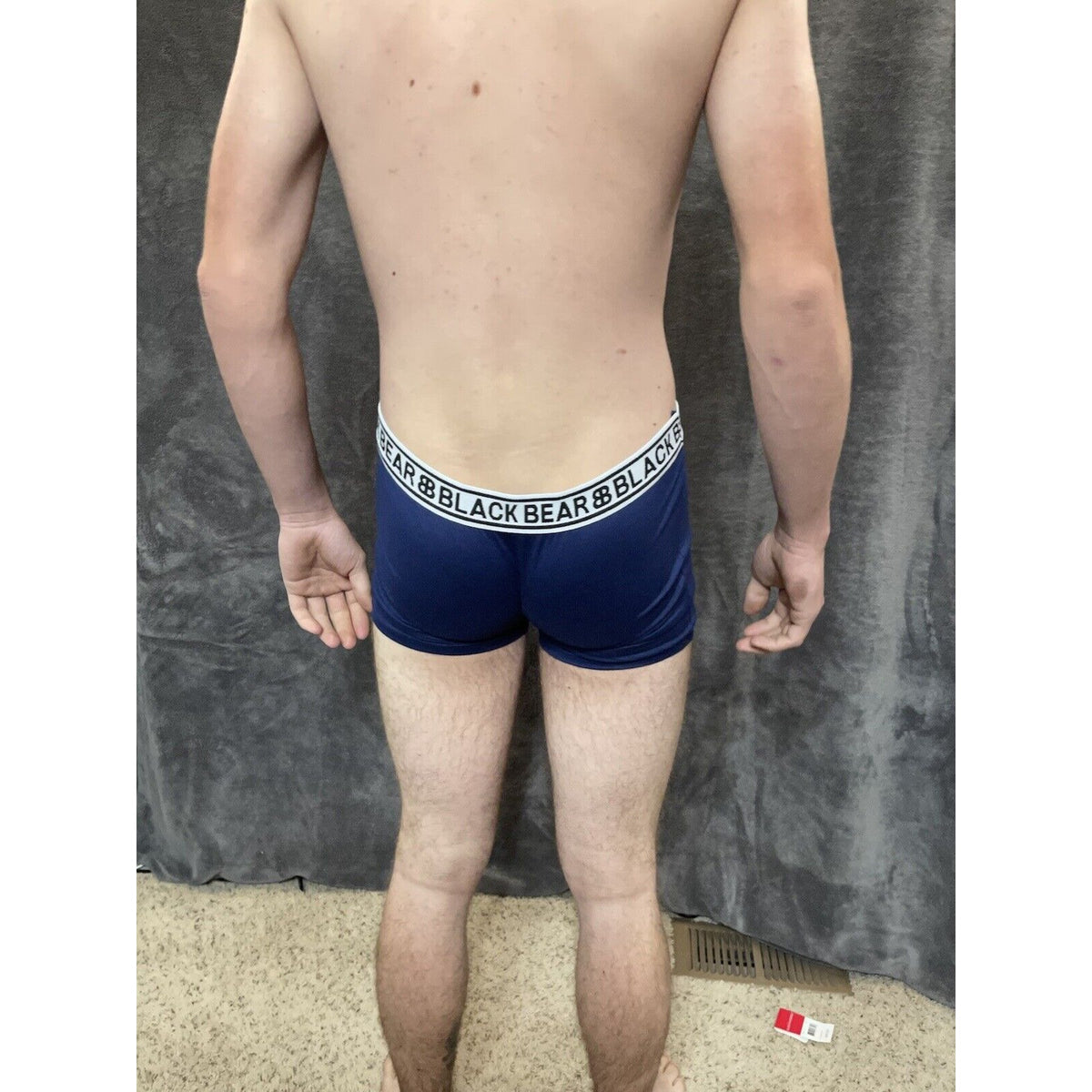 men's medium athletic trunk style black bear boxer brief Blue