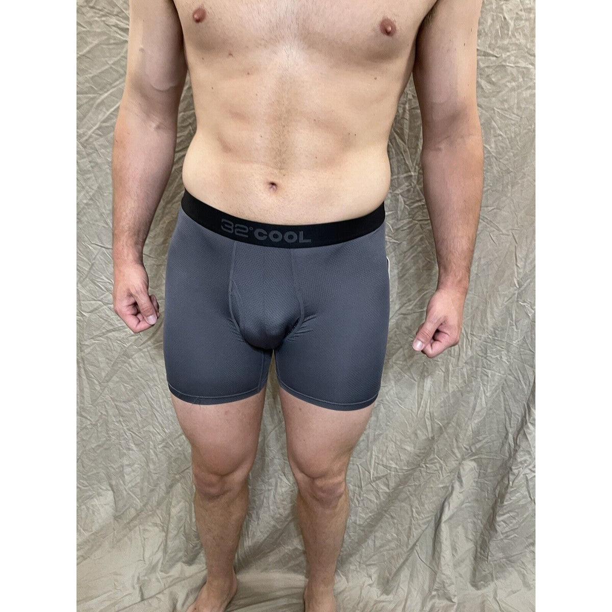 men's 32 degree cool charcoal gray mesh boxer brief Extra Large