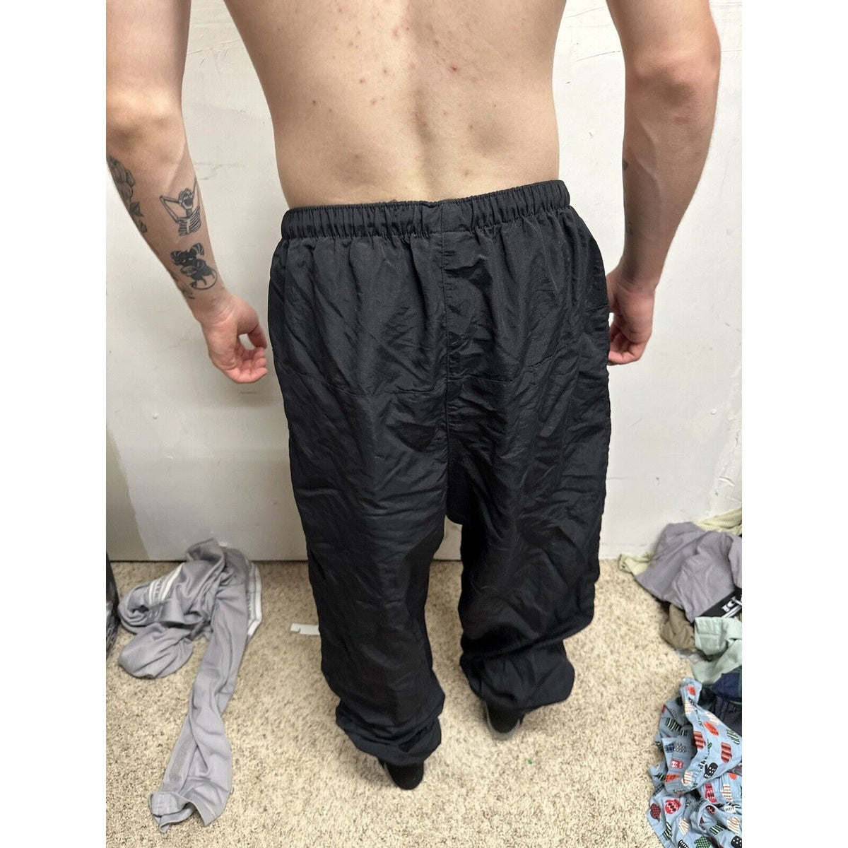 Men’s Army Pants - No Logo - XL Long Black Pt Uniform Bottoms  PFU