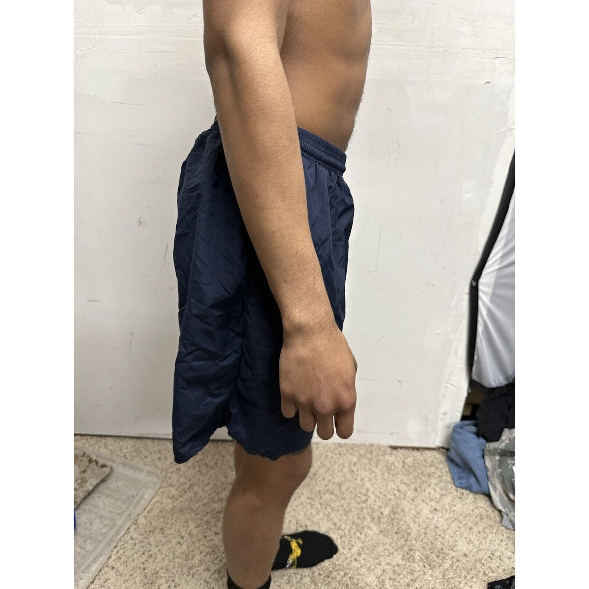 Men’s medium navy physical fitness trunks uniform shorts blue