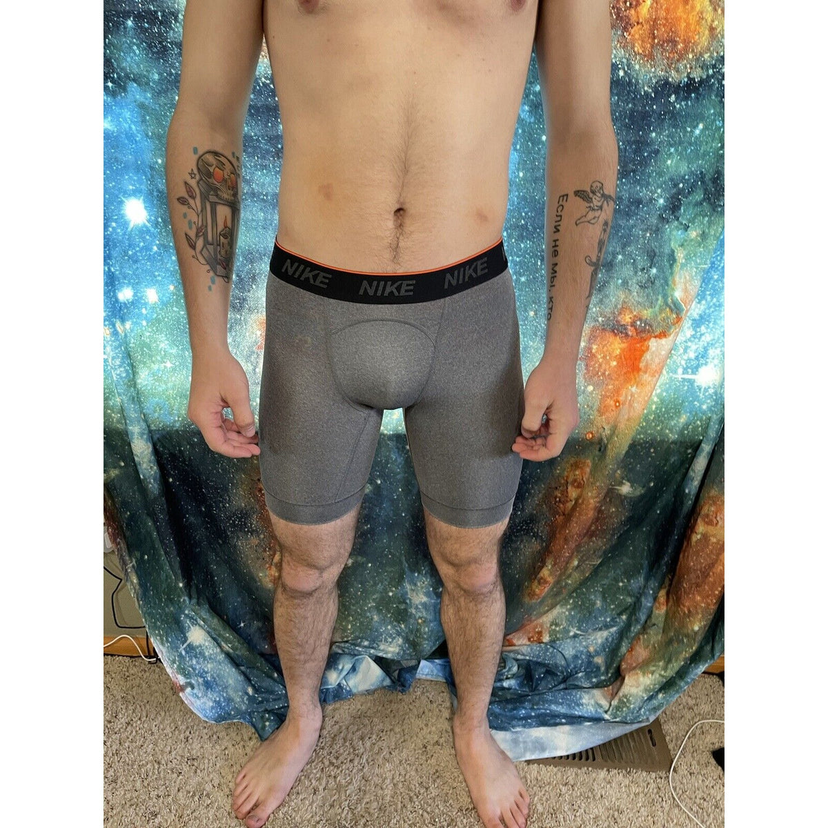 Nike Dri-Fit Mens Activewear Small Gray Athletic Compression Shorts New Unworn