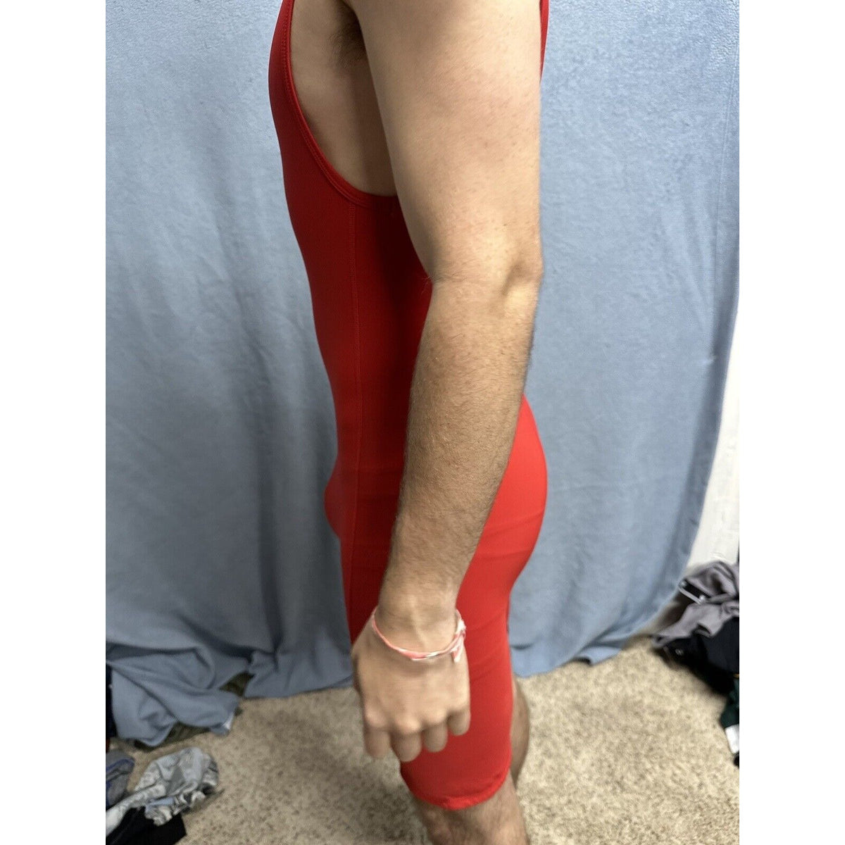 Men’s Red Alleson Athletics Large Red Wrestling Singlet