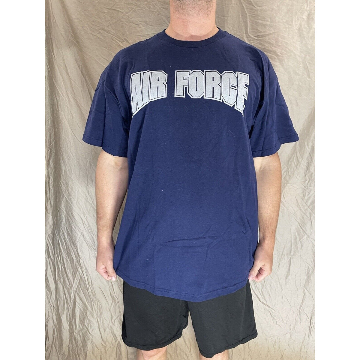 men's navy blue air force short sleeve t-shirt 2XL