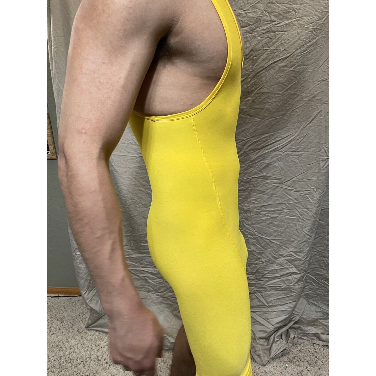 Men's Yellow XS extra small wrestling singlet alleson athletic