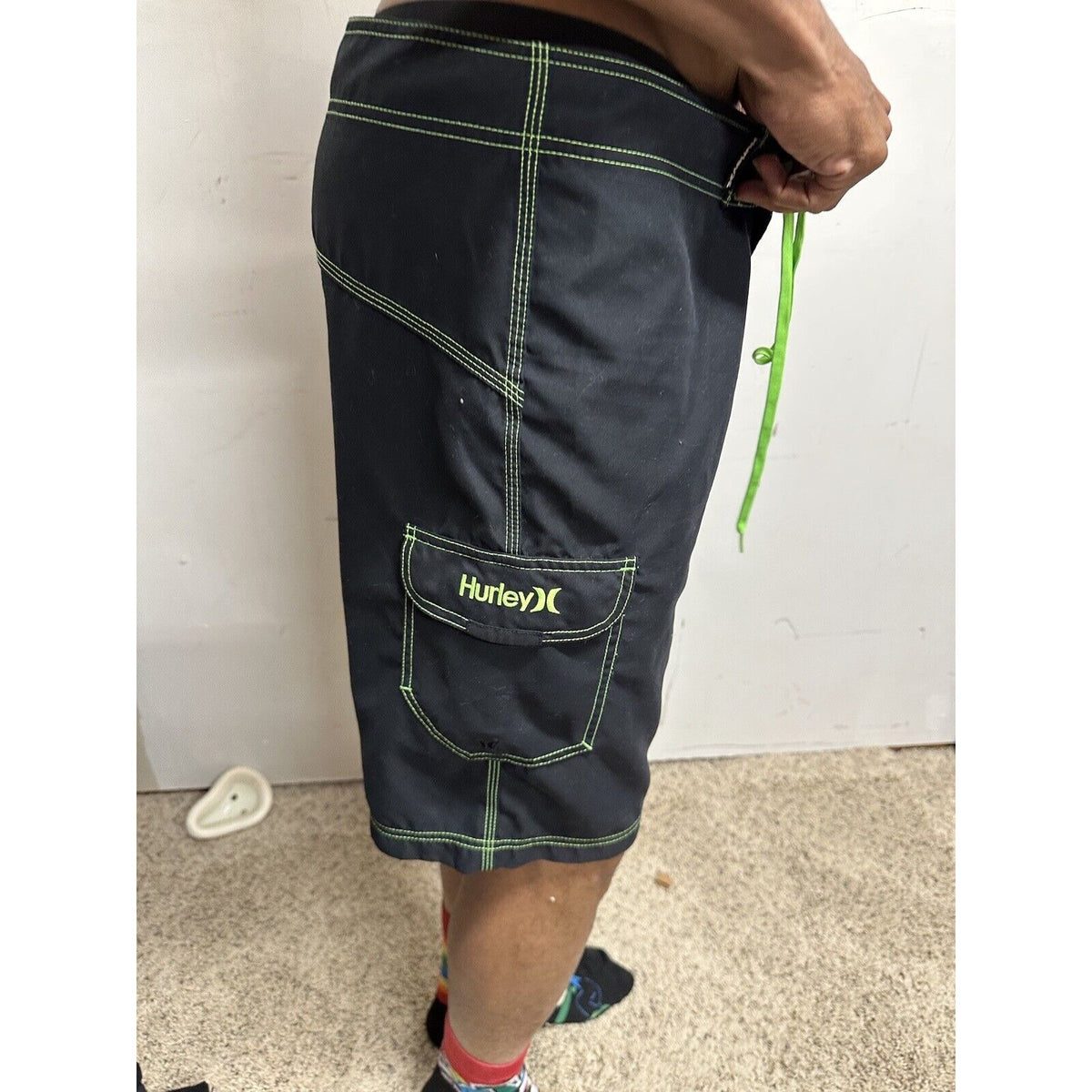 Men’s Black Hurley Board Shorts Trunks Bathing Suit Size 34