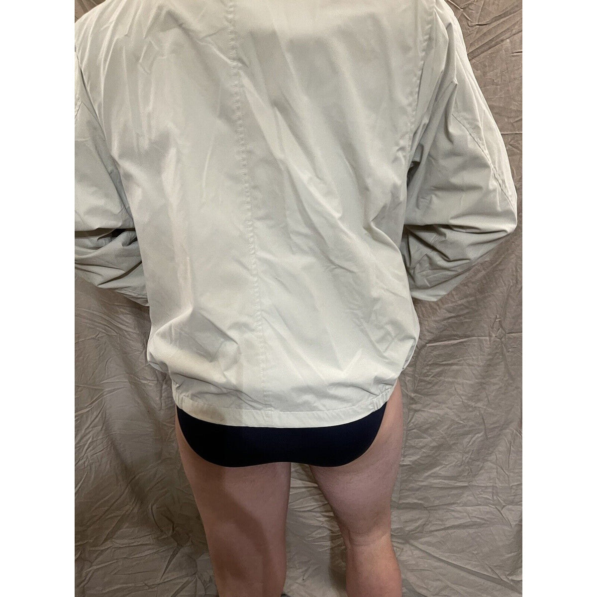 Men's Puritan XL cream ivory fill zip windbreaker jacket