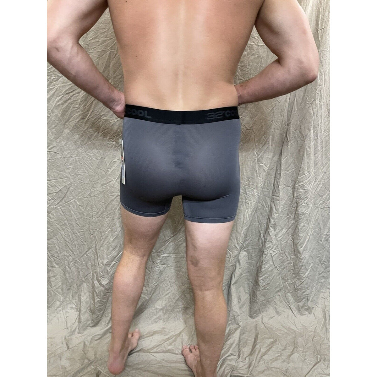 men's 32 degree cool charcoal gray mesh boxer brief Medium