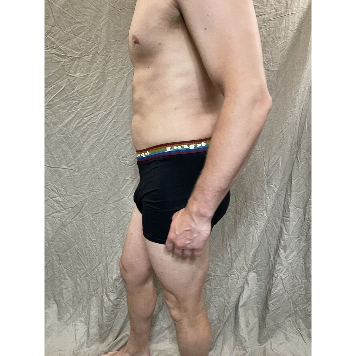 men's papi rainbow pride Black compression boxer briefs Extra large