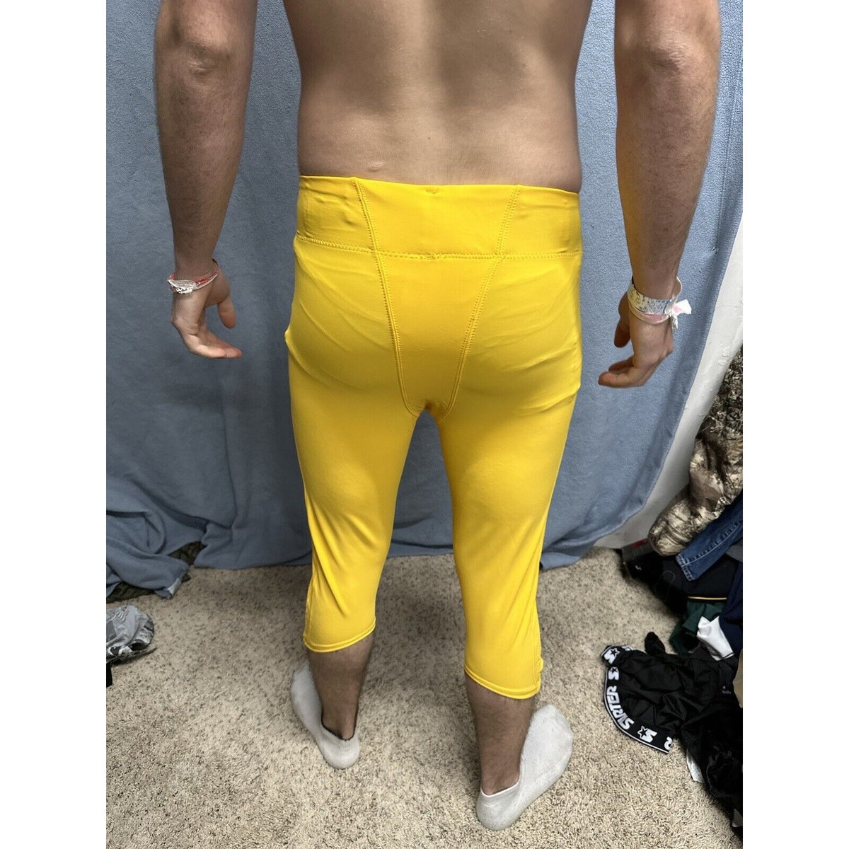Men’s Rawlings Football Pants Yellow Medium Nylon Spandex