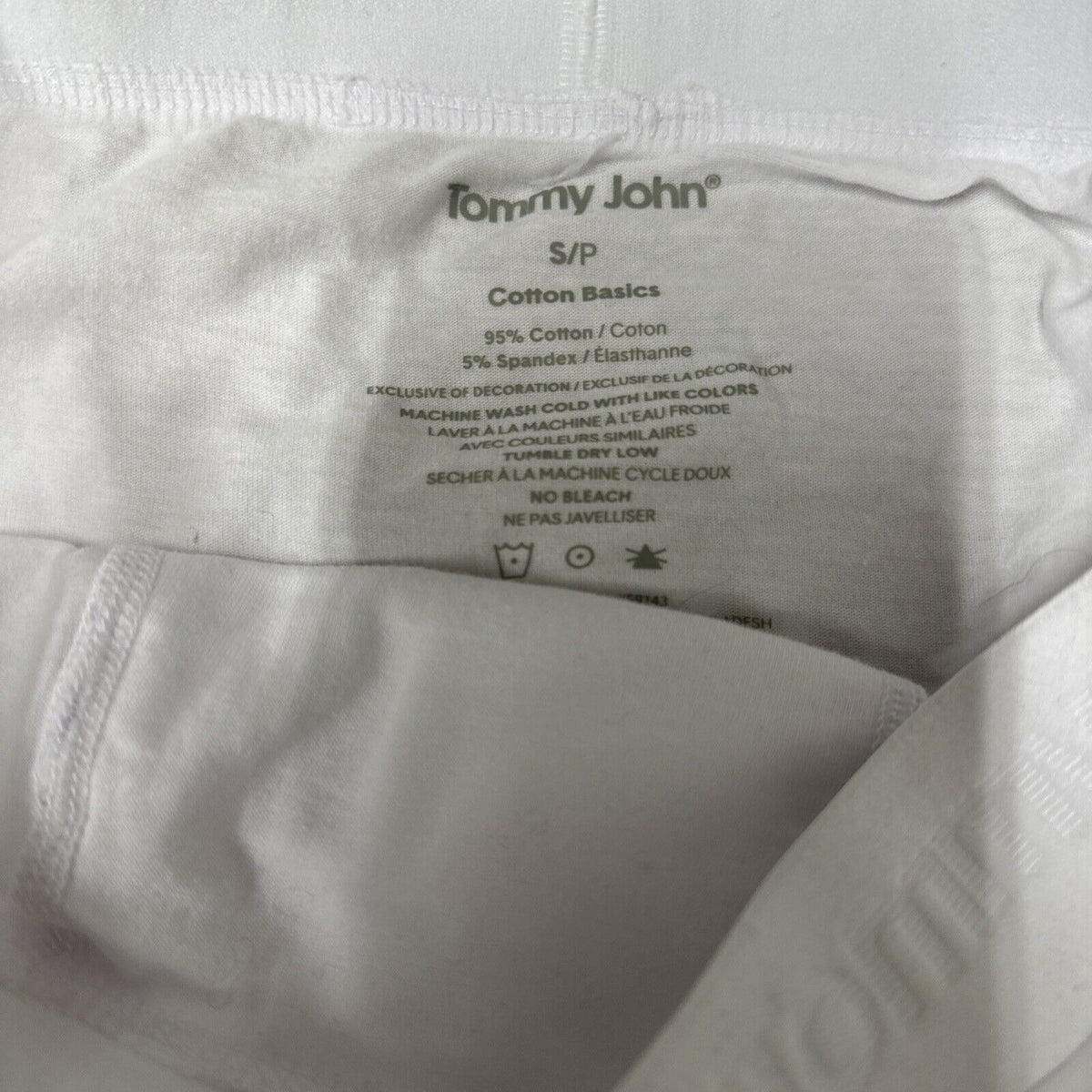 Men’s TJ Small Cotton Basics 5% Cotton White Boxer Briefs