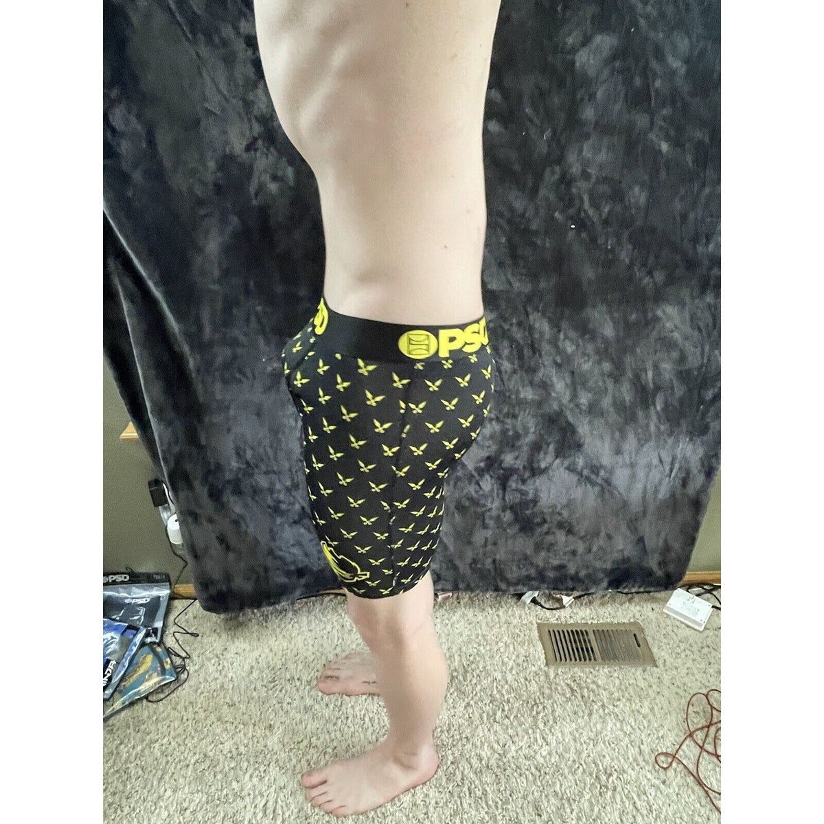 Men’s PSD Black and Yellow Ninja Boxer Briefs Large