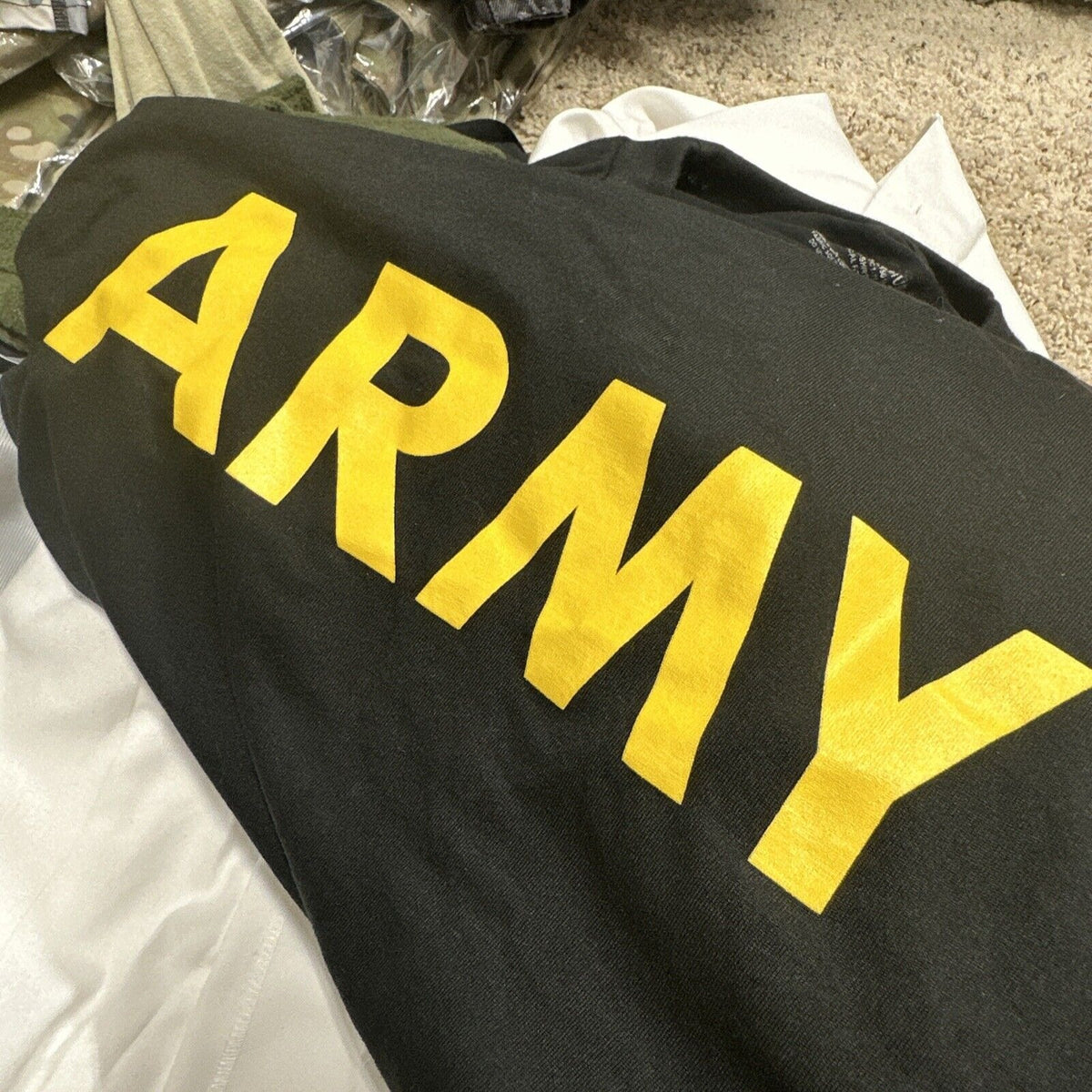 Men’s Black Medium Army Long Sleeve Apfu Fitness Uniform