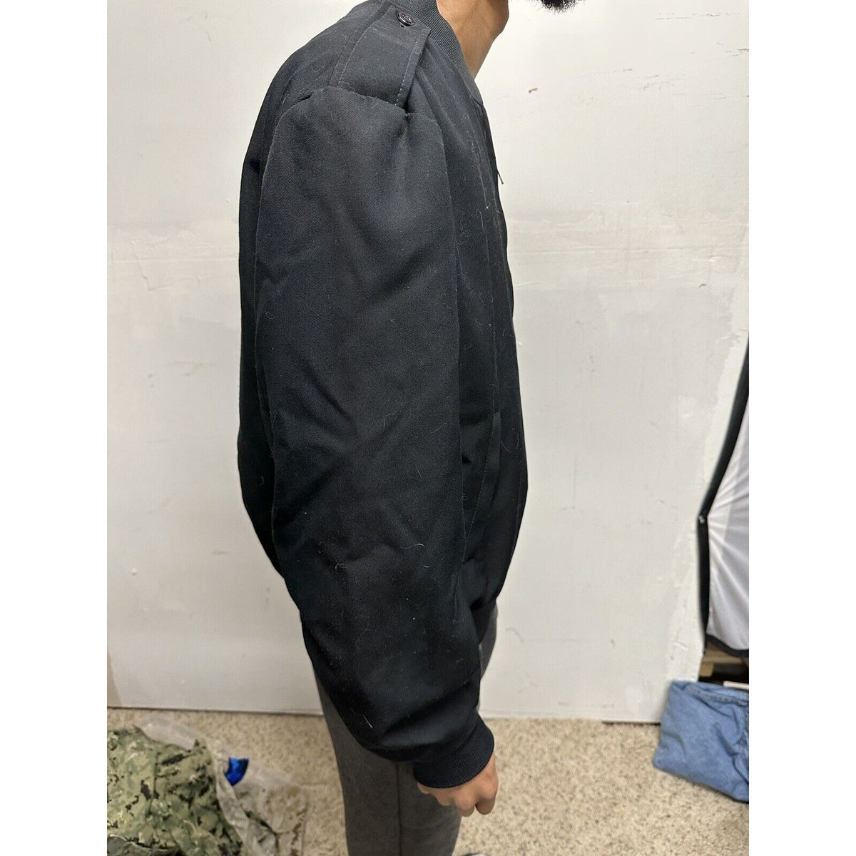 Men’s black Neptune garment company size 46 insulate lining military jacket