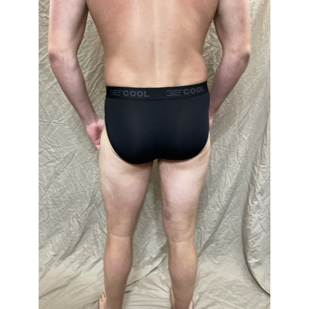 men's black 32 degrees 8% spandex athletic brief small