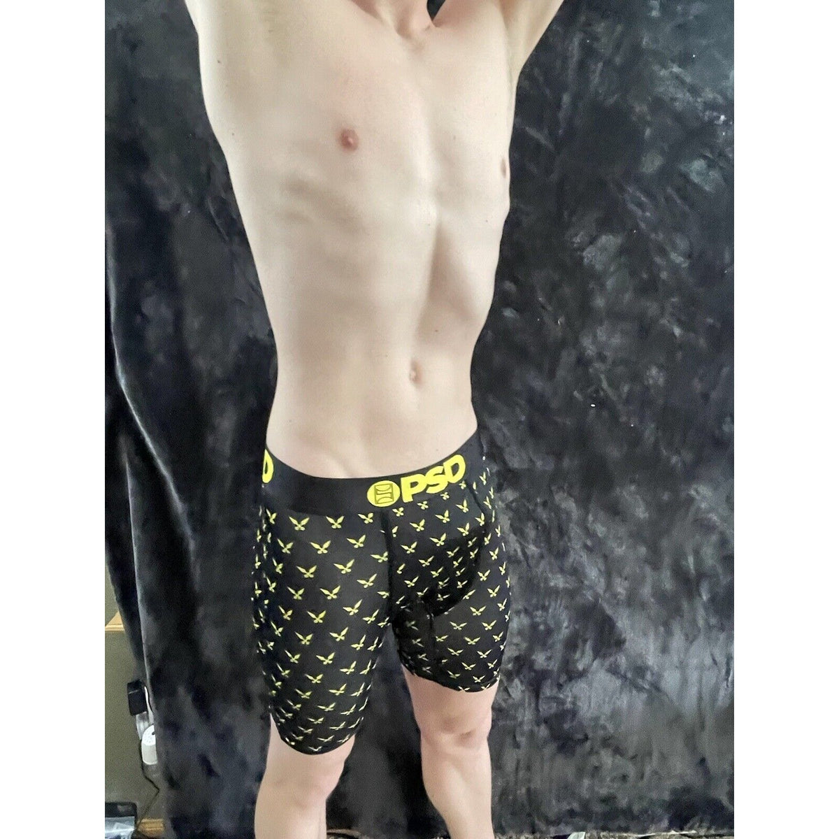 Men’s PSD Black and Yellow Ninja Boxer Briefs Medium