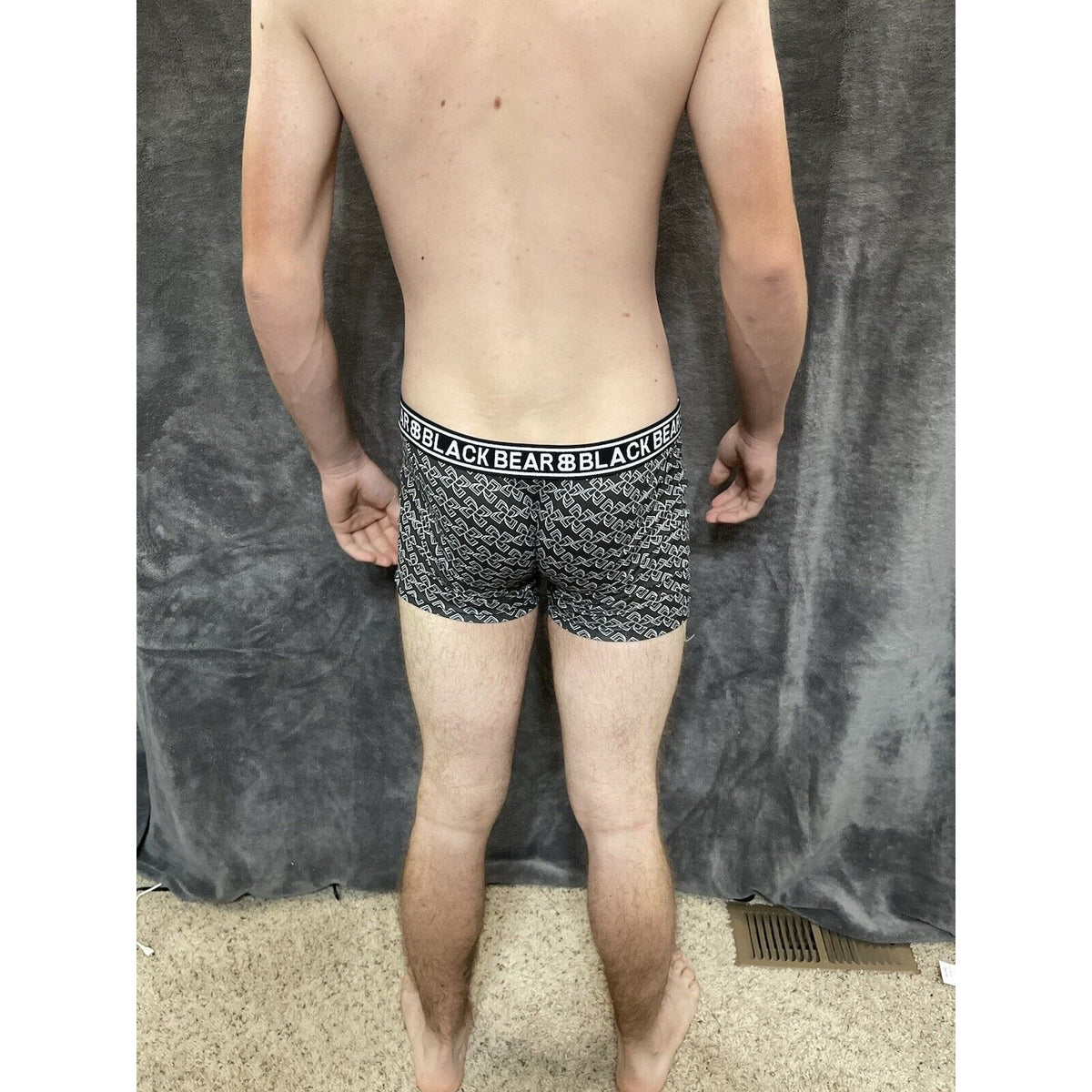men's medium athletic trunk style black bear boxer brief Gray And Black Fans