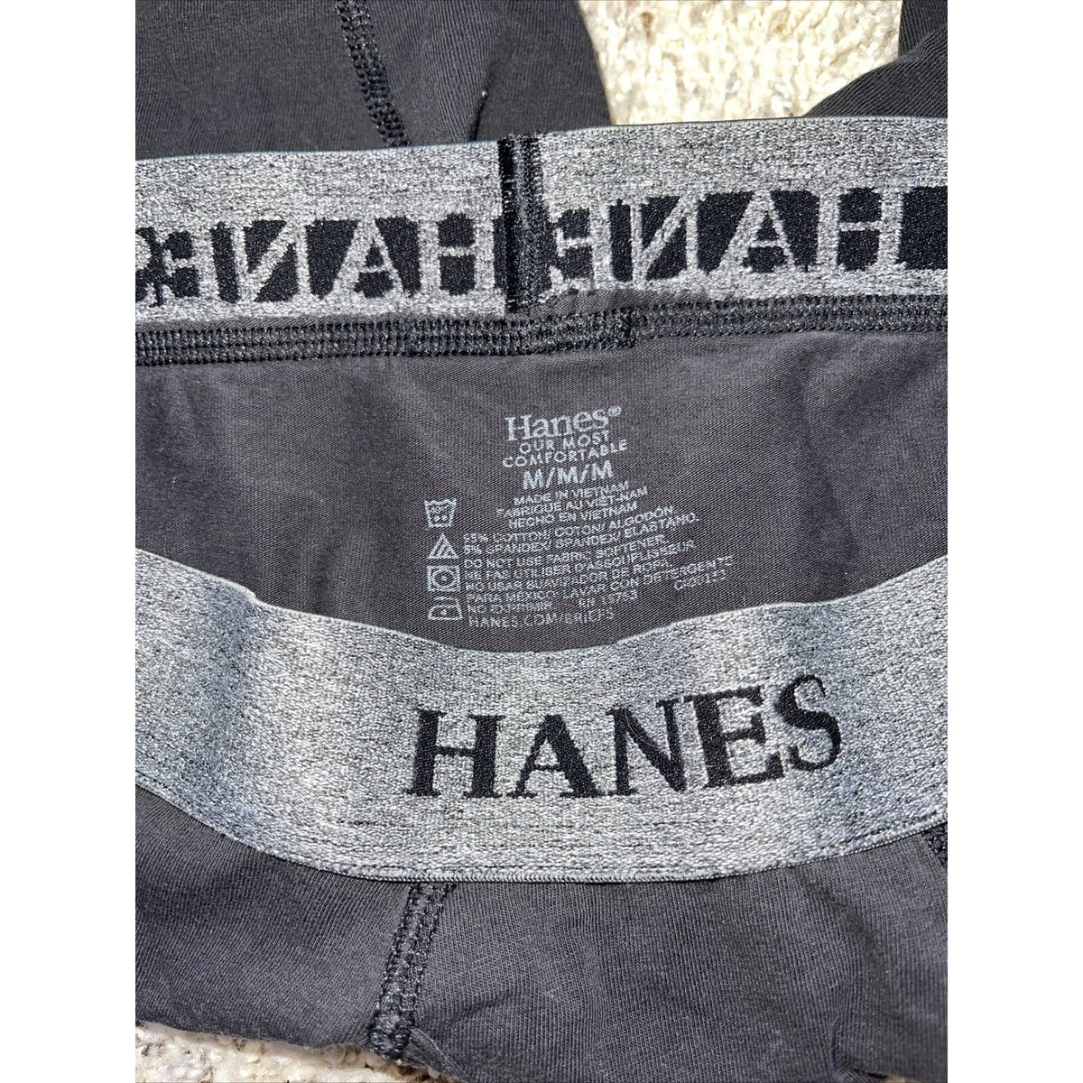 men's black hanes most comfortable medium boxer briefs