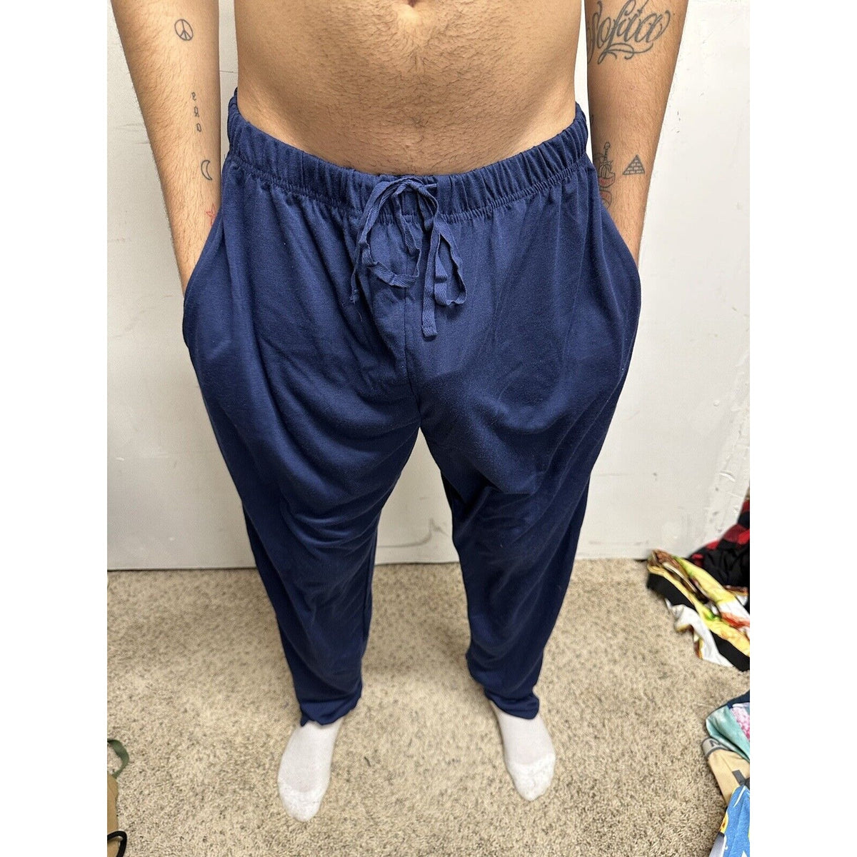 Men’s Dark Blue Collections Lounge Pants Sleep Wear Large