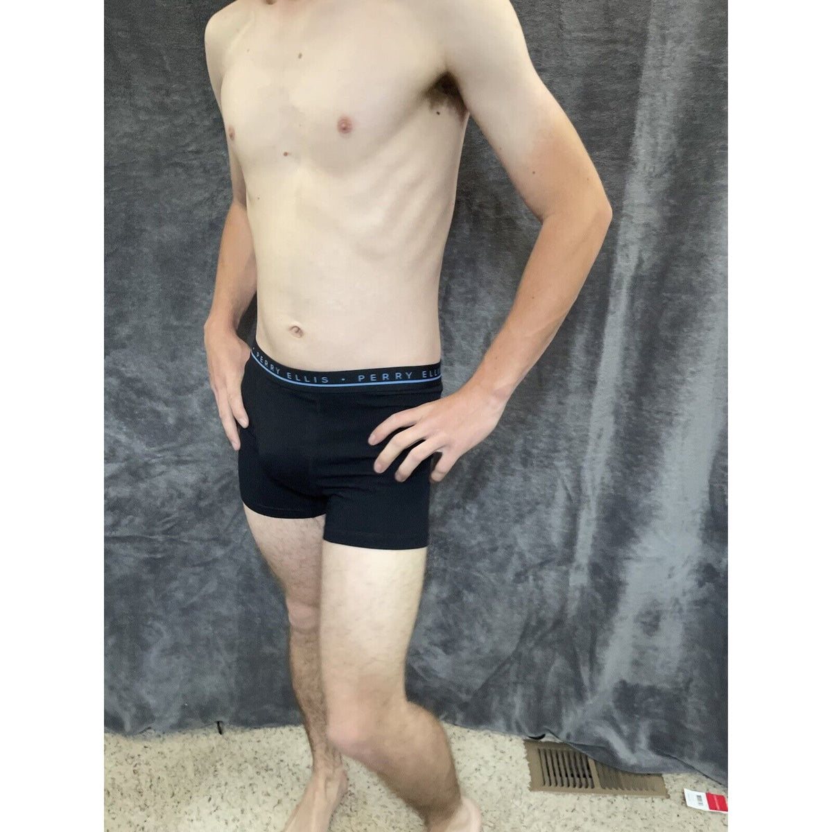 men's black perry ellis portfolio boxer brief  Large
