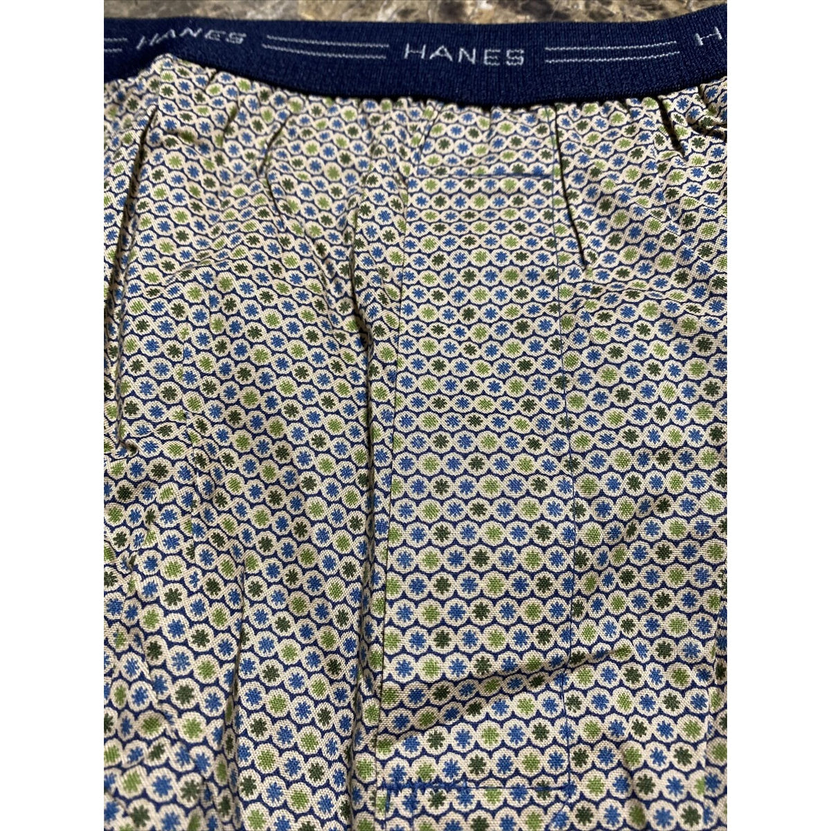 Hanes Men’s XL Green & Blue Flakes Cotton Boxer Shorts