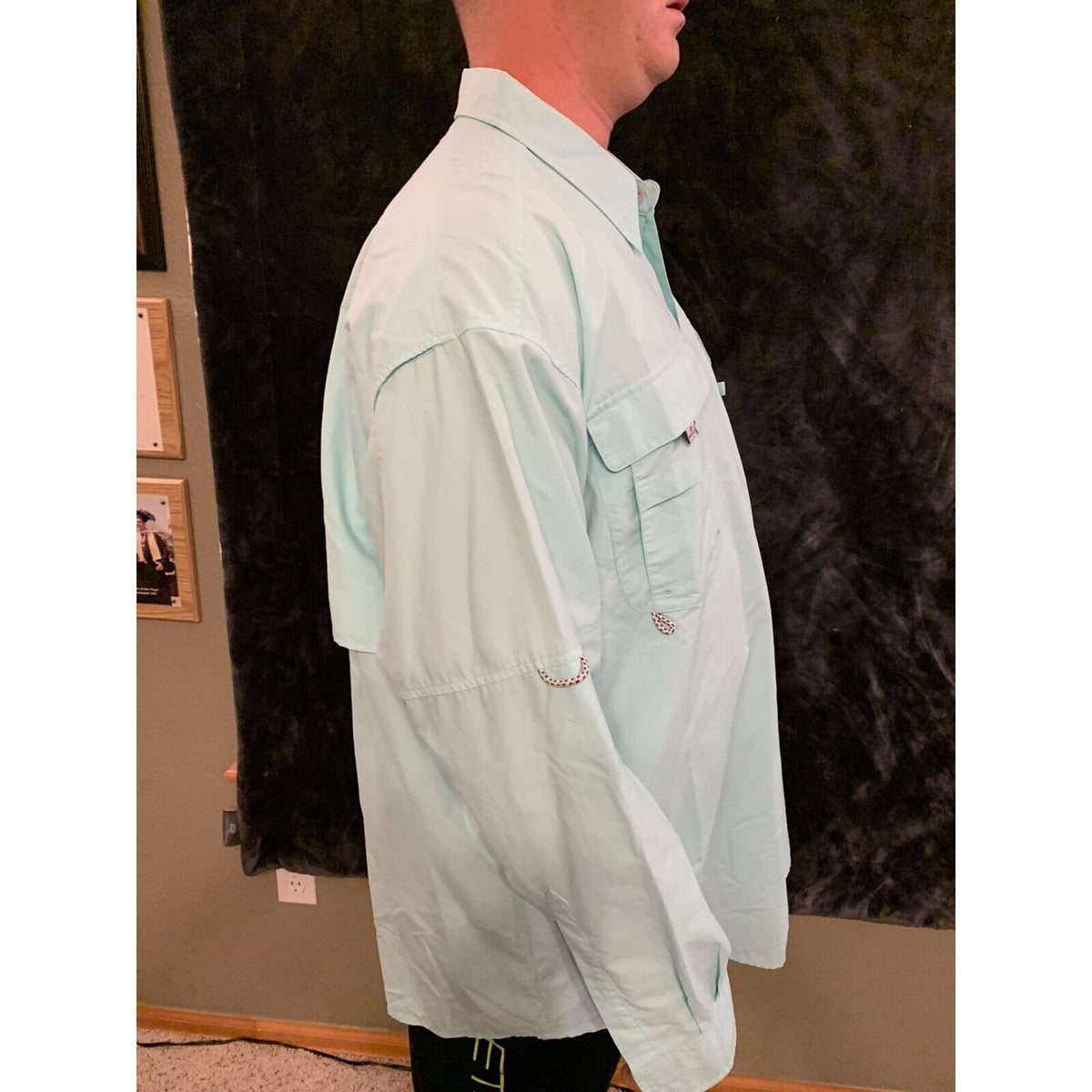Columbia PFG Mens XXL Long Sleeve Button Up Nylon Polyester Fishing Pocket Shirt
