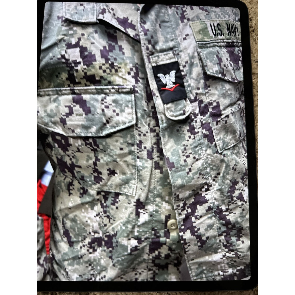 Men’s US Navy Medium XX-Short Camo Top Uniform Blouse