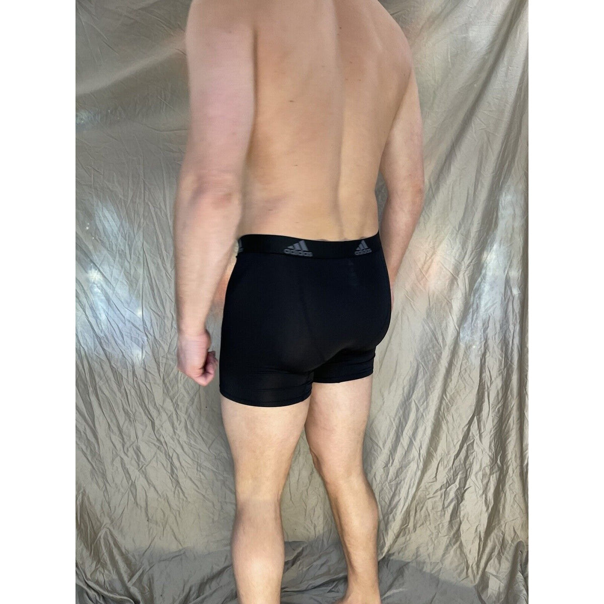men's black adidas aeroready black compression boxer briefs medium