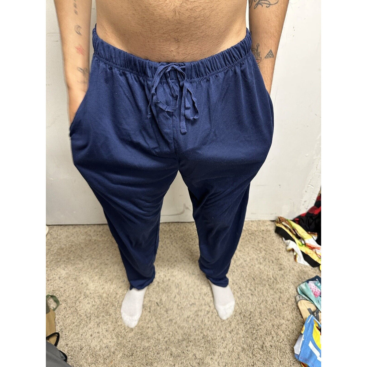 Men’s Dark Blue Collections Lounge Pants Sleep Wear Large