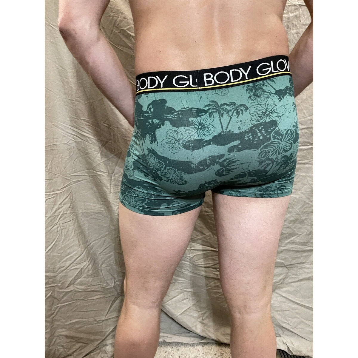 men's tropical green body glove boxer briefs medium