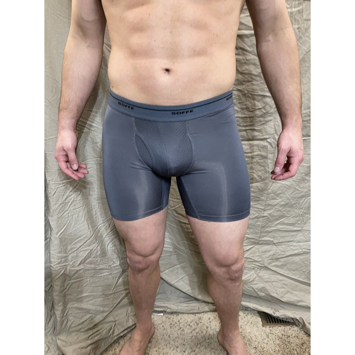 Men's Soffe base layer gunmetal compression shorts XL  New And Never Worn