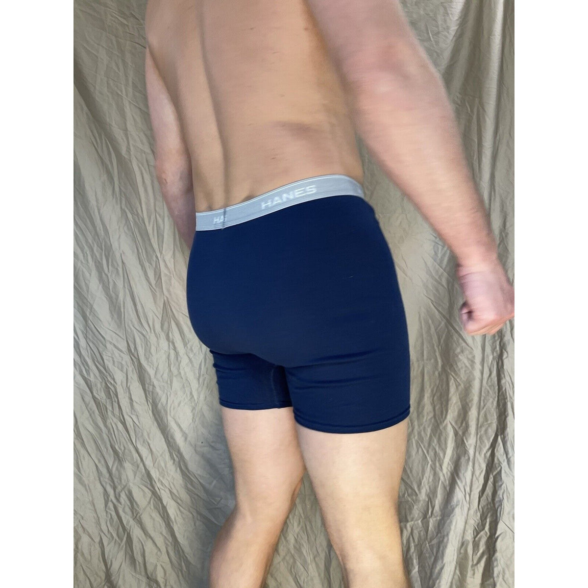 men's Medium  hanes Dark blue boxer brief Comfort Flex