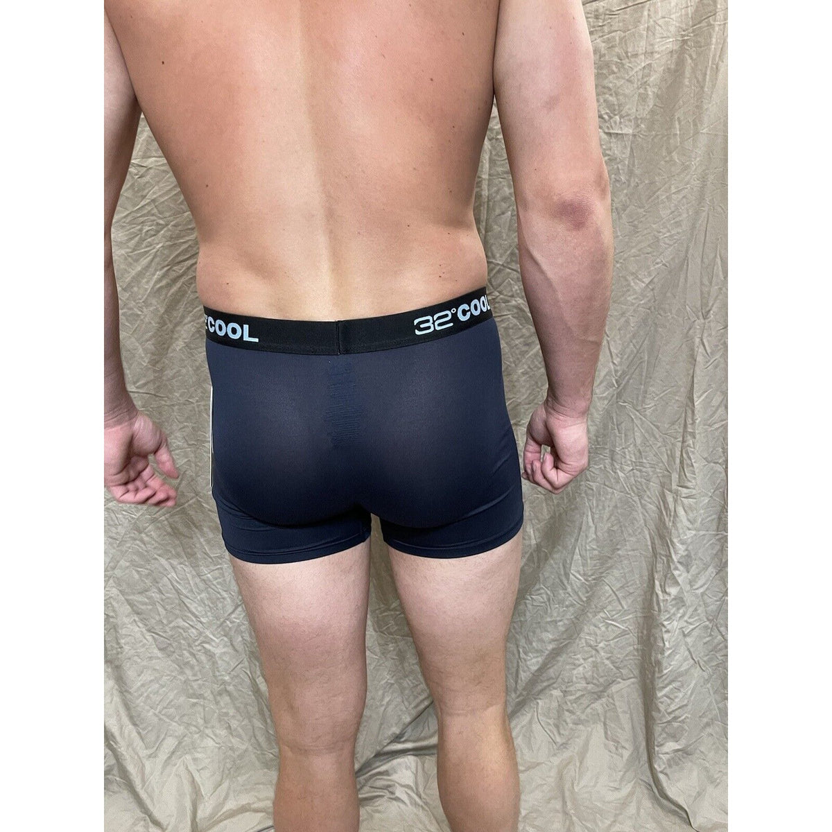men's 32 degree cool navy compression boxer brief Small